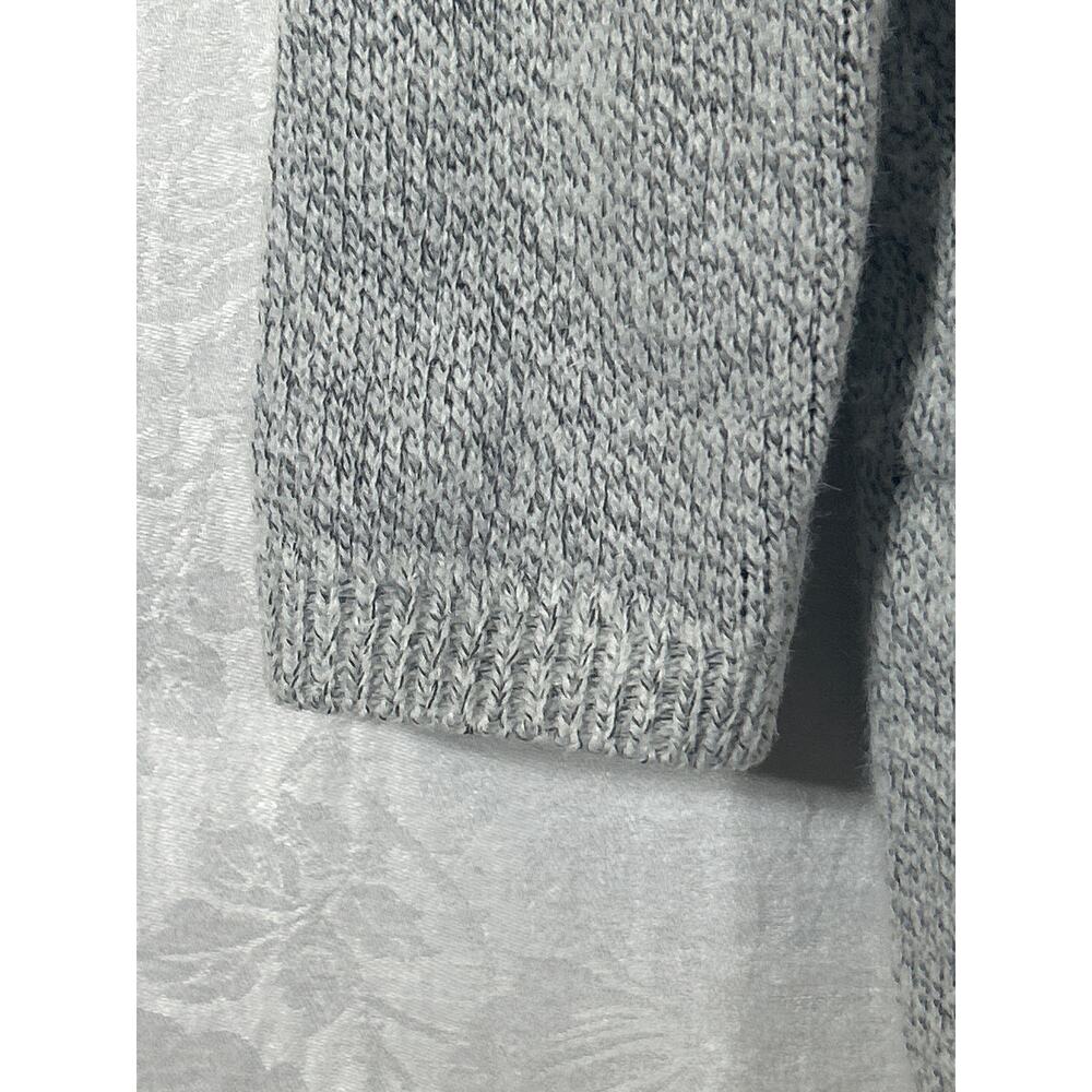 Hail3y:23 Cardigan Sweater Medium PETITE Gray Hooded Applique Embroidered Pocket - Picture 3 of 15